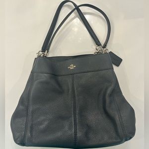 Charcoal pebbled leather Coach purse